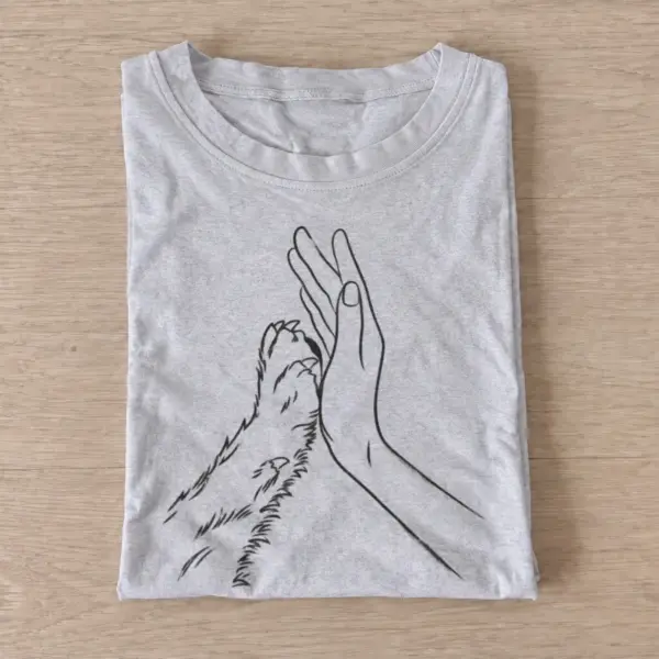 Paw to hand line art t shirt gray20paw to hand.webp