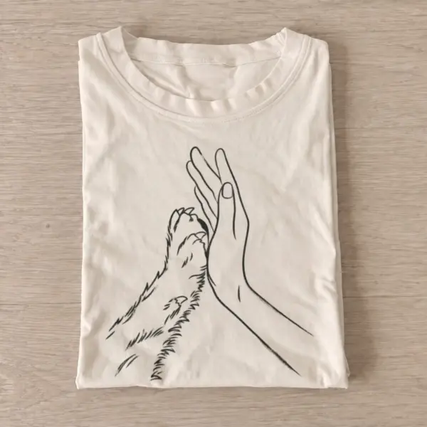 Paw to hand line art t shirt sand20paw to hand.webp