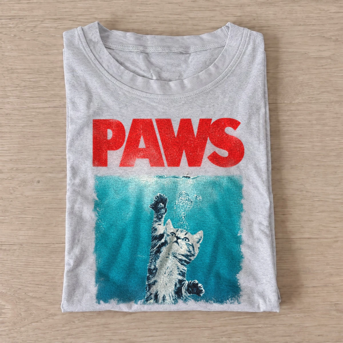 Paws underwater cat attack t shirt gray20underwater cat attack.webp