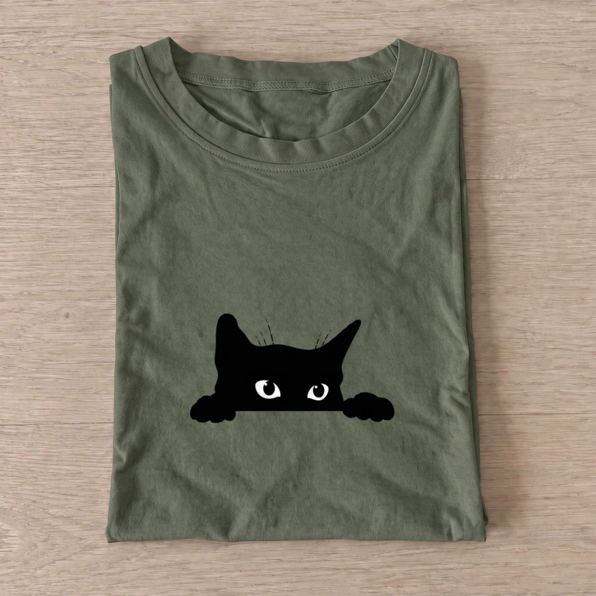 Peekaboo cat t shirt olive20peekaboo cat.webp