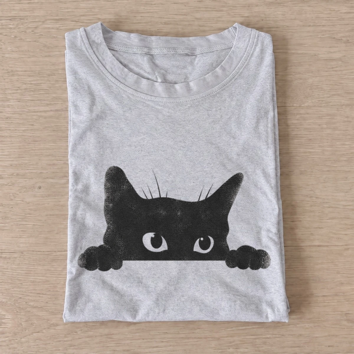 Peeking black cat t shirt gray20peeking black cat.webp