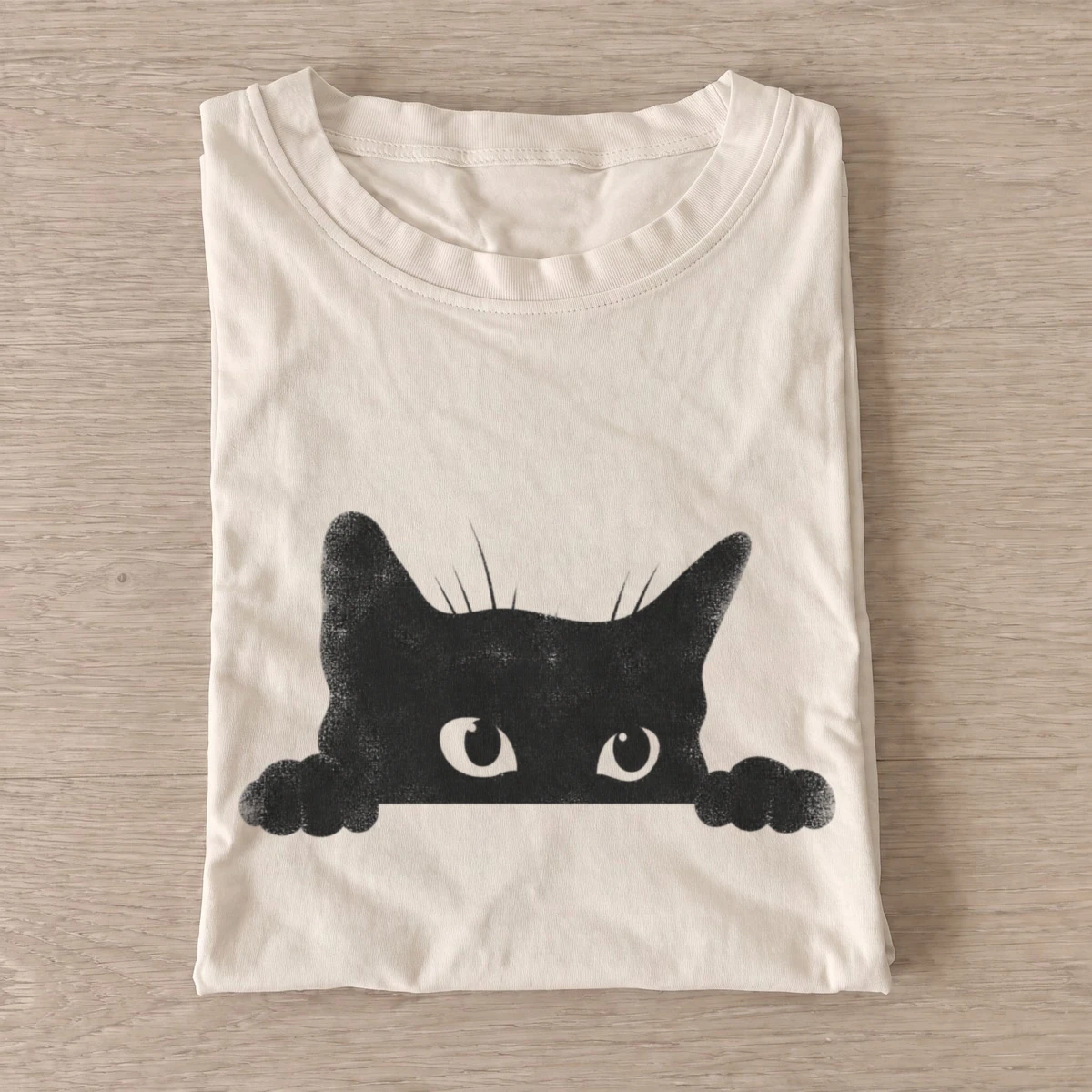 Peeking black cat t shirt sand20peeking black cat.webp