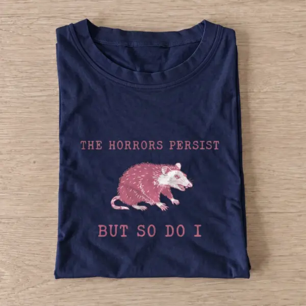 Persistent pink opossum t shirt navy20persistent pink opossum.webp