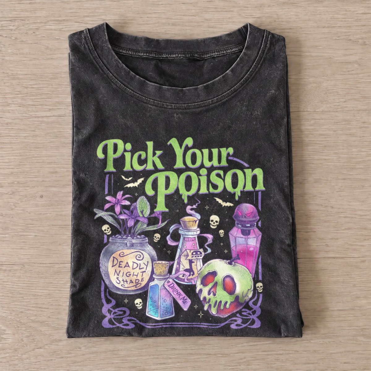 Pick Your Poison Vintage Halloween Graphic T-Shirt — graphic design