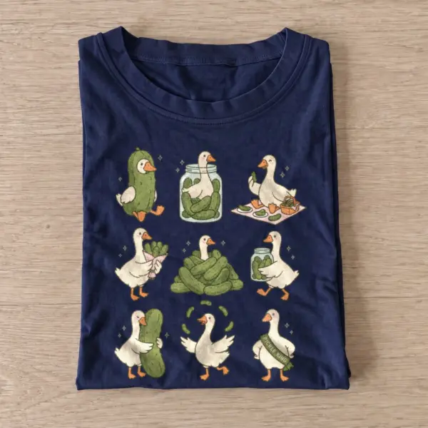 Pickle geese graphic t shirt navy20pickle geese.webp