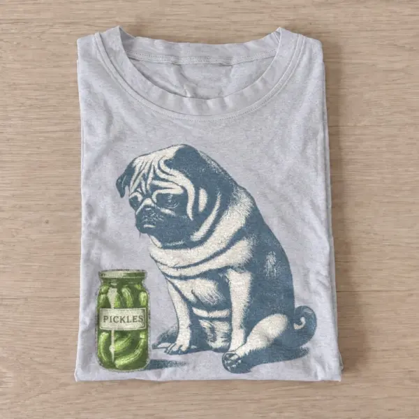 Pickle pug graphic t shirt gray20pickle pug.webp