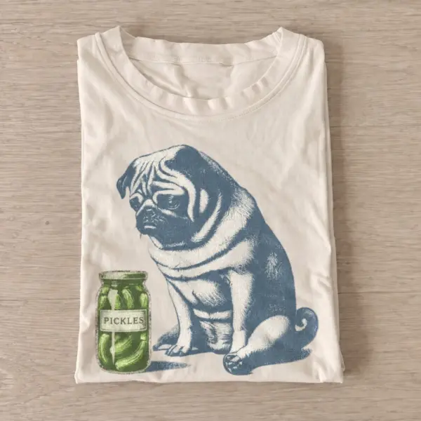 Pickle pug graphic t shirt sand20pickle pug.webp
