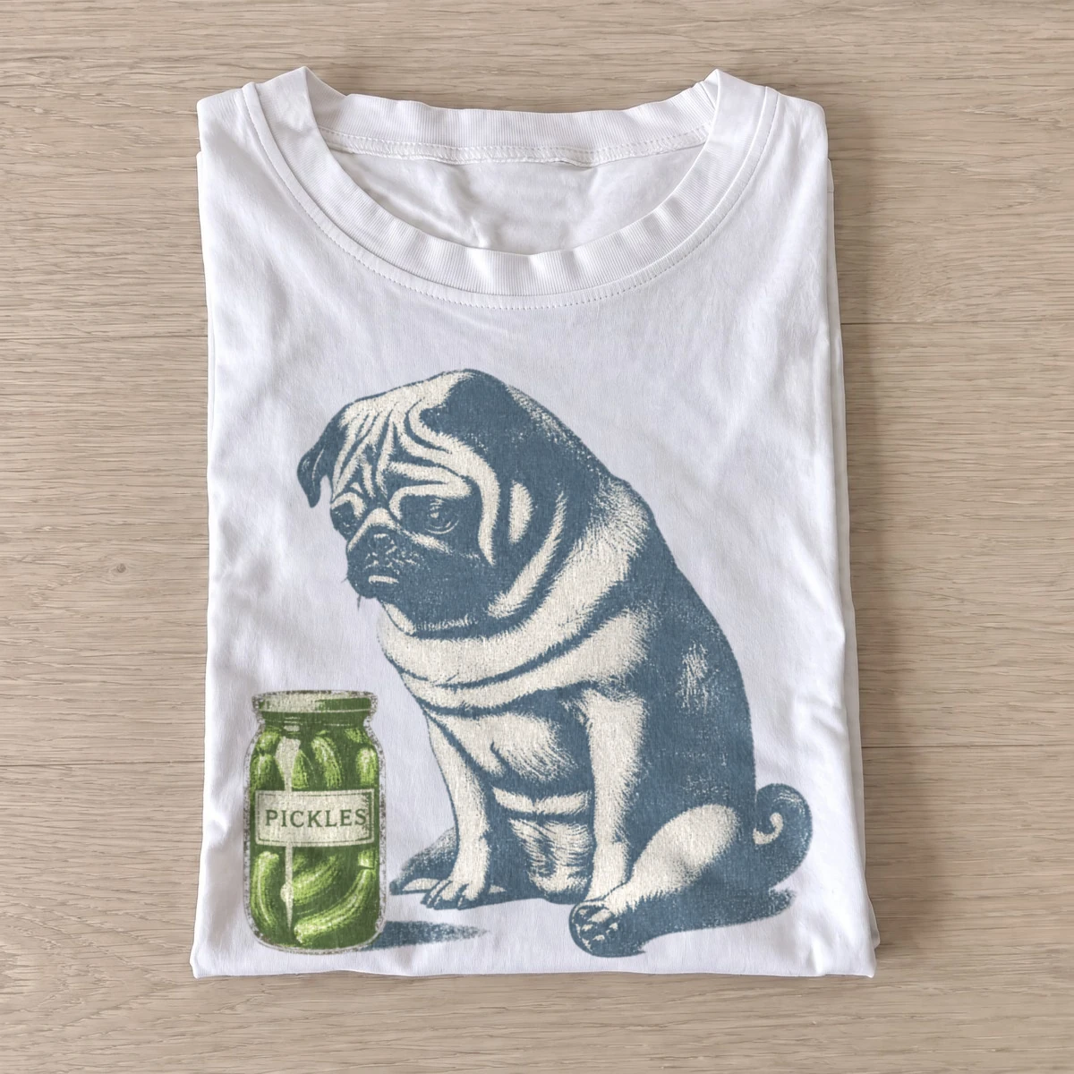 Pickle pug graphic t shirt white20pickle pug.webp