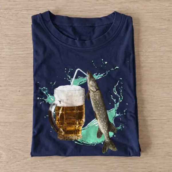 Pike Beer Fishing T-Shirt — graphic design
