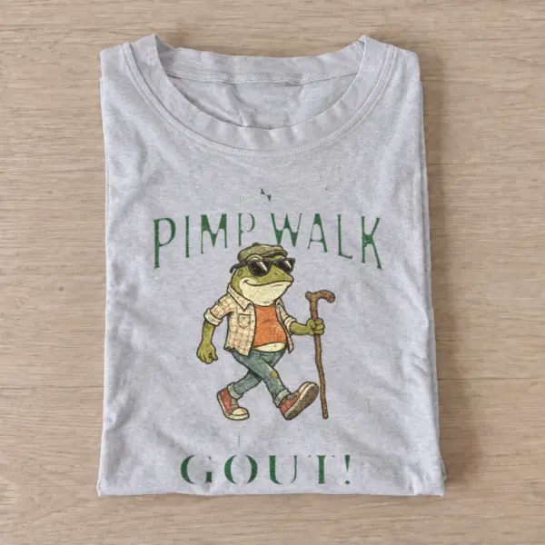 Pimp walk gout frog t shirt gray20gout strut frog.webp