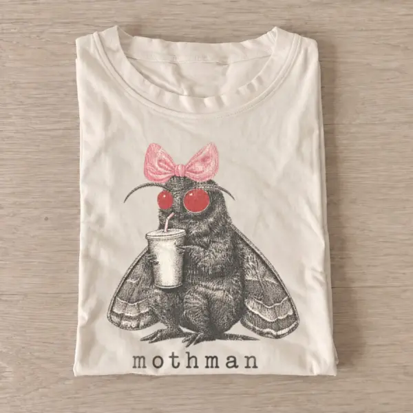 Pink bow coffee mothman t shirt sand20bow coffee mothman.webp