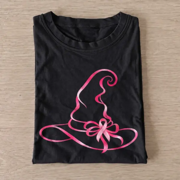 Pink bow witch hat t shirt black20pink bow witch hat.webp