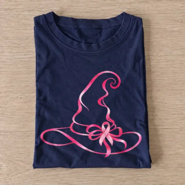 Pink bow witch hat t shirt navy20pink bow witch hat.webp