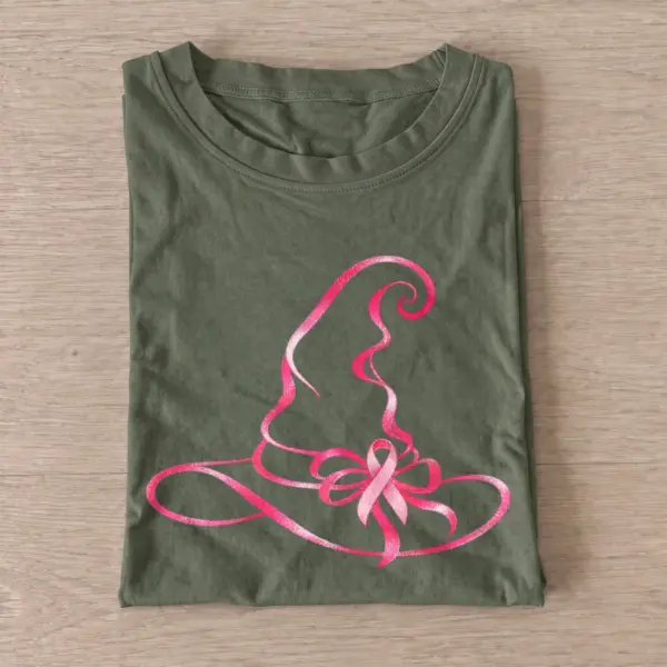 Pink bow witch hat t shirt olive20pink bow witch hat.webp