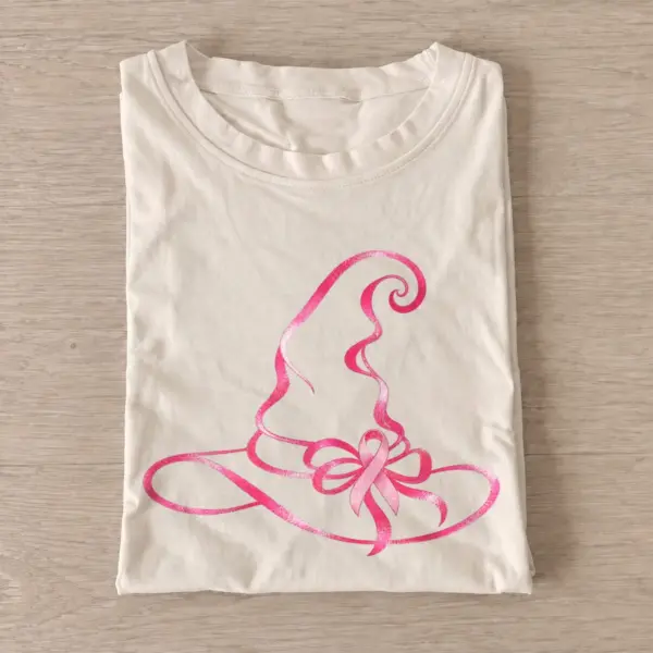 Pink bow witch hat t shirt sand20pink bow witch hat.webp