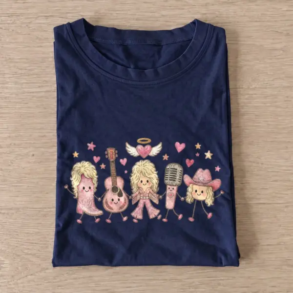 Pink country music icons t shirt navy20pink country music icons.webp