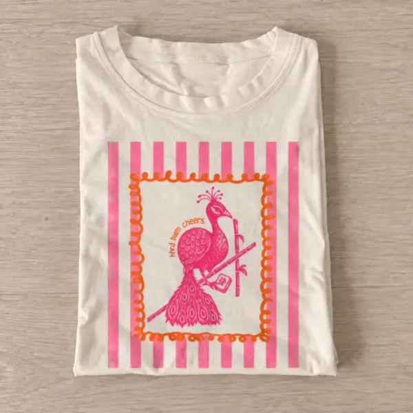 Pink peacock t shirt sand20pink peacock.webp