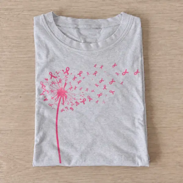 Pink ribbon dandelion t shirt gray20pink ribbon dandelion.webp