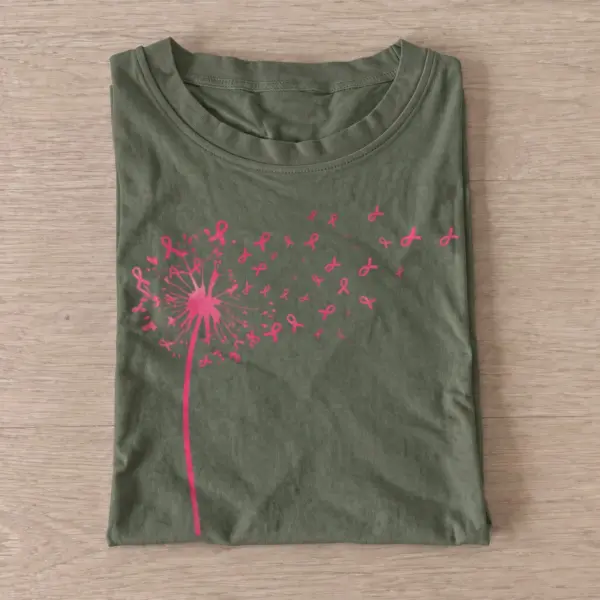 Pink ribbon dandelion t shirt olive20pink ribbon dandelion.webp