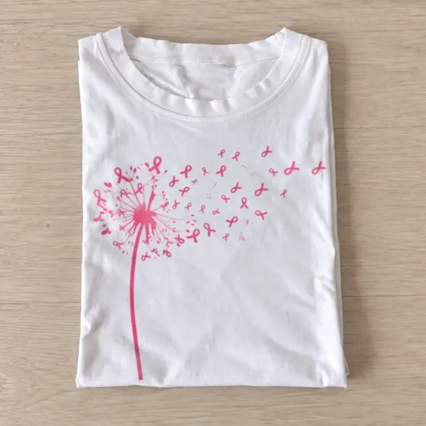 Pink ribbon dandelion t shirt white20pink ribbon dandelion.webp