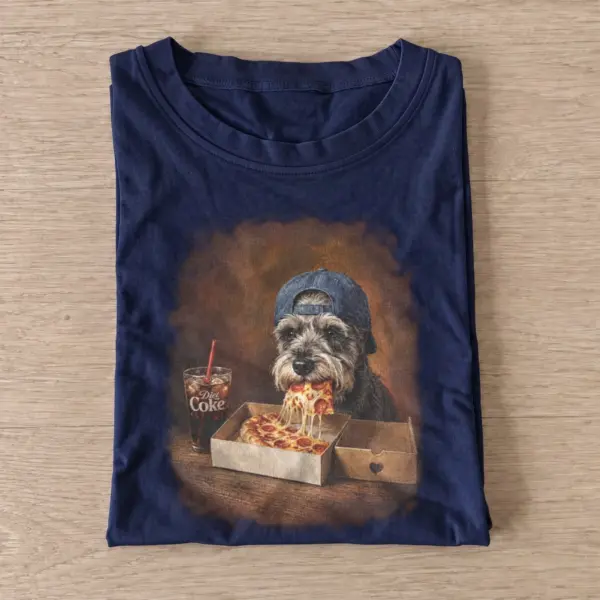 Pizza loving dog t shirt navy20pizza loving dog.webp