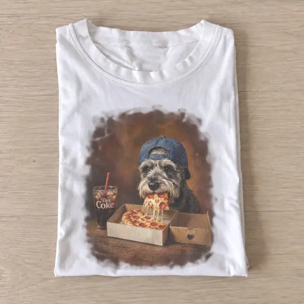 Pizza loving dog t shirt white20pizza loving dog.webp