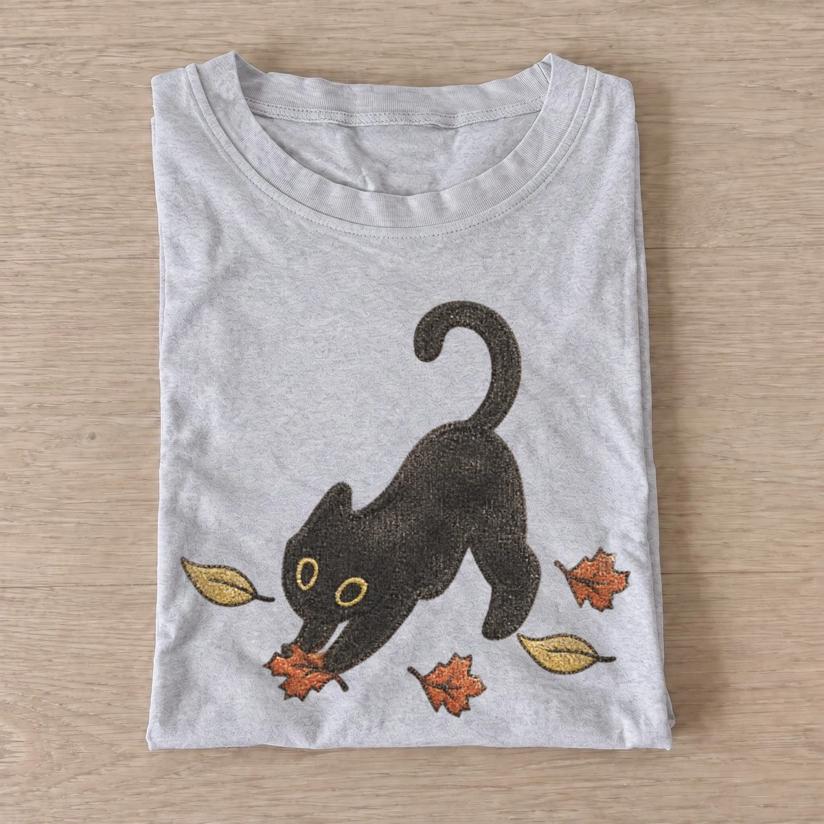 Playful autumn leaf cat t shirt gray20autumn leaf cat.webp