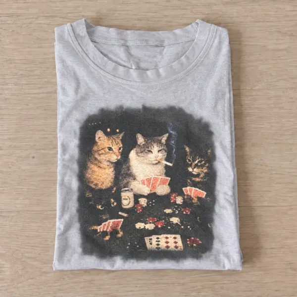 Poker night cats t shirt gray20poker night cats.webp