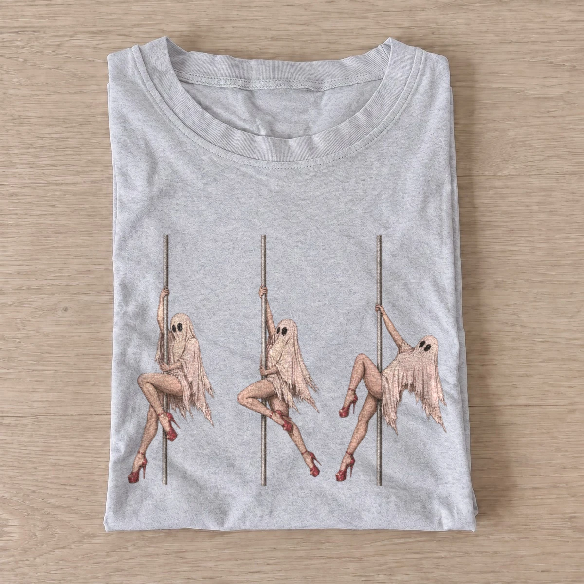 Pole dancing ghosts t shirt gray20pole dancing ghosts.webp