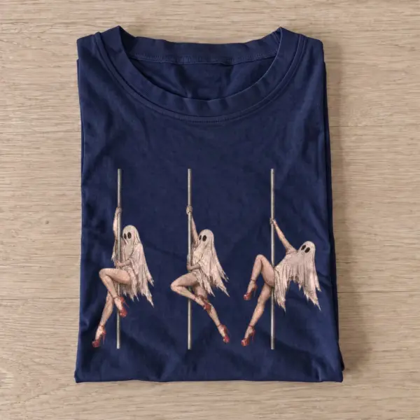Pole dancing ghosts t shirt navy20pole dancing ghosts.webp