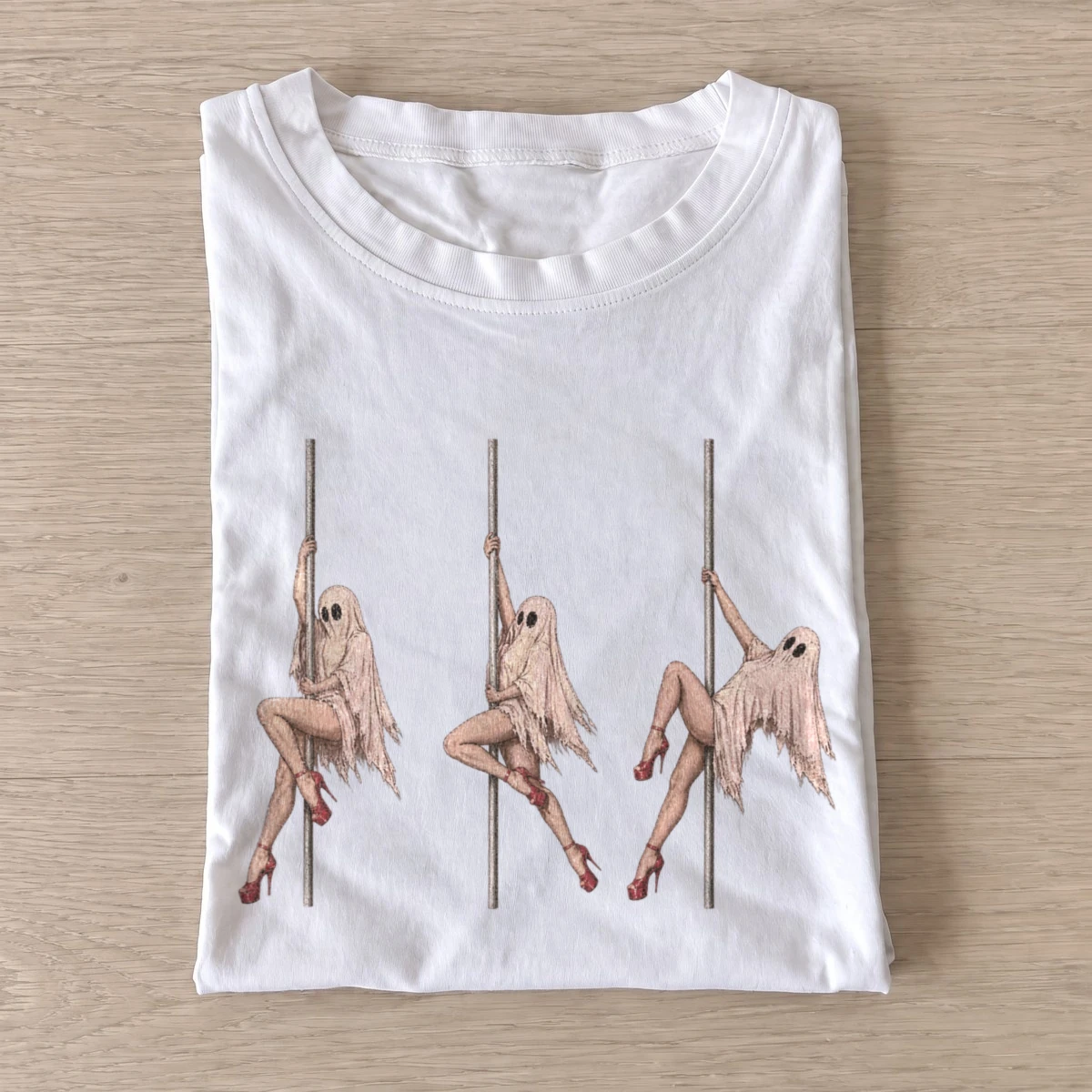 Pole dancing ghosts t shirt white20pole dancing ghosts.webp