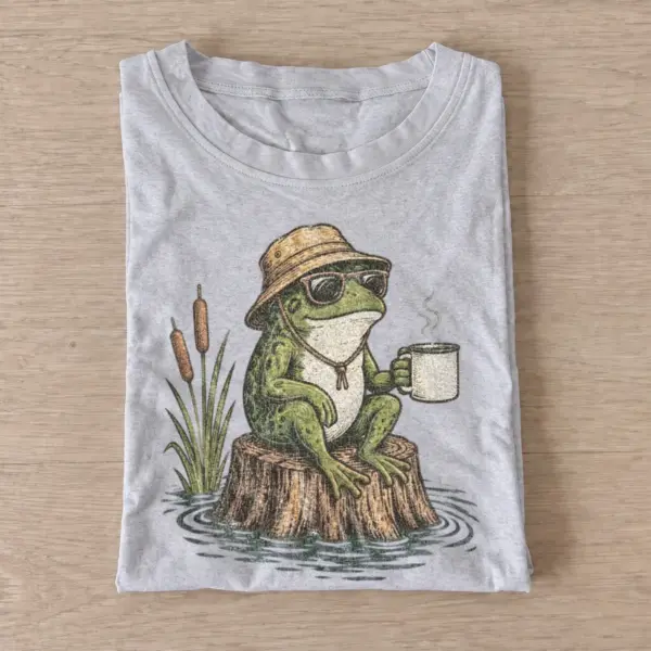 Pond coffee frog t shirt gray20pond coffee frog.webp
