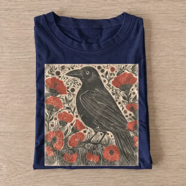 Poppy crow botanical t shirt navy20poppy crow.webp