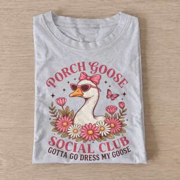 Porch goose social club t shirt gray20porch goose club.webp