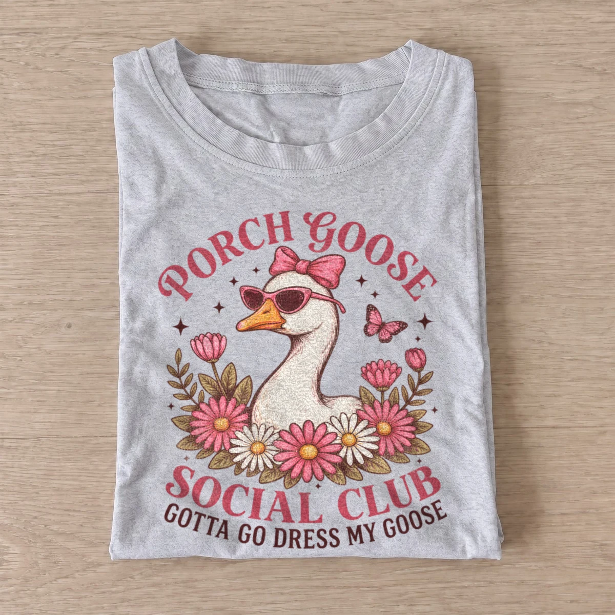 Porch goose social club t shirt gray20porch goose club.webp