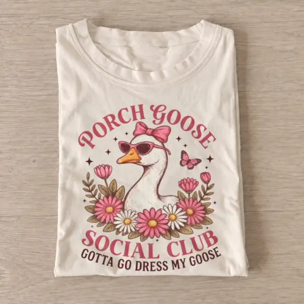 Porch goose social club t shirt sand20porch goose club.webp
