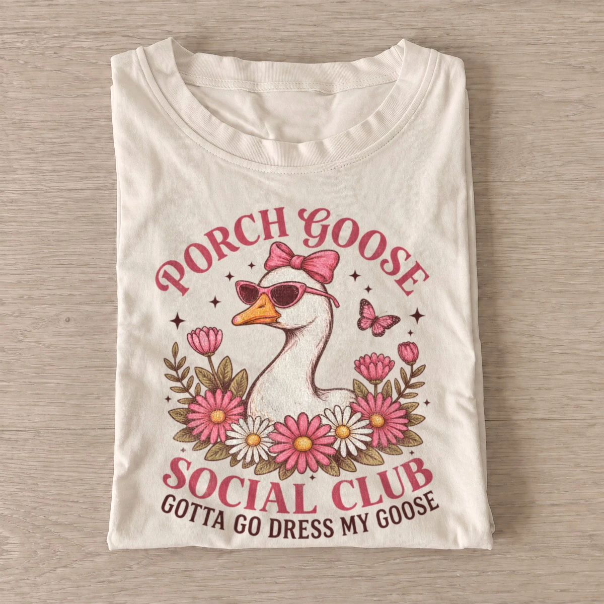 Porch goose social club t shirt sand20porch goose club.webp