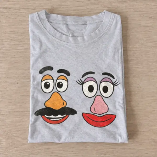 Potato face duo graphic t shirt gray20potato face duo.webp