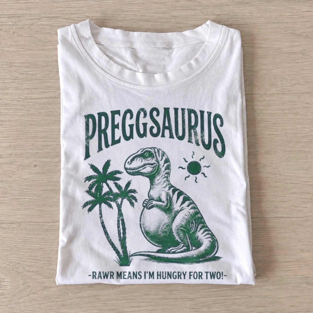Preggsaurus hungry for two dinosaur t shirt white20pregosaurus.webp