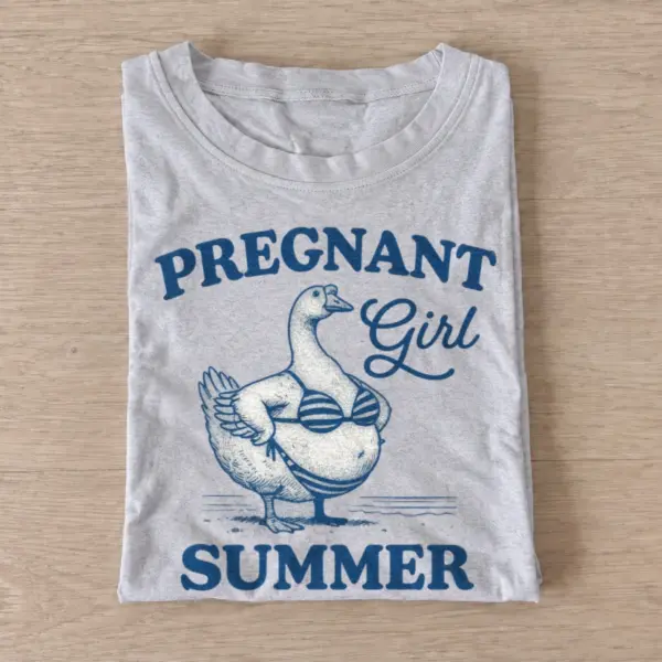 Pregnant girl summer goose t shirt gray20pregnant goose summer.webp