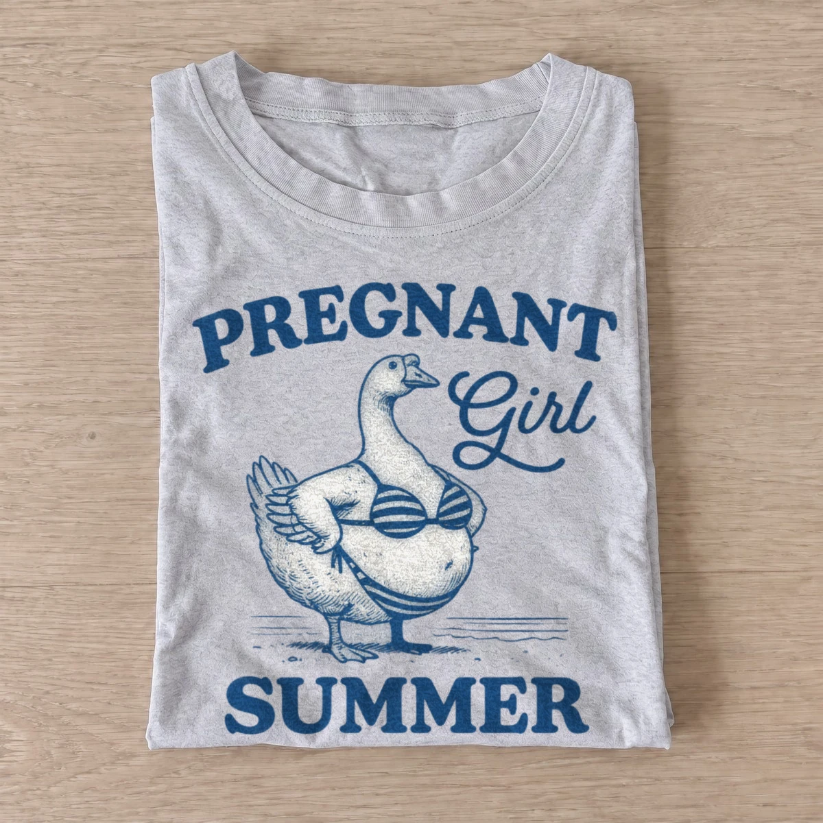 Pregnant girl summer goose t shirt gray20pregnant goose summer.webp