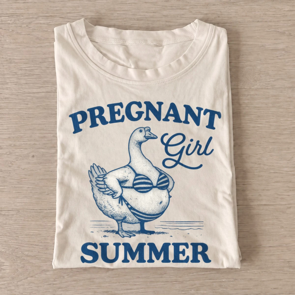 Pregnant girl summer goose t shirt sand20pregnant goose summer.webp