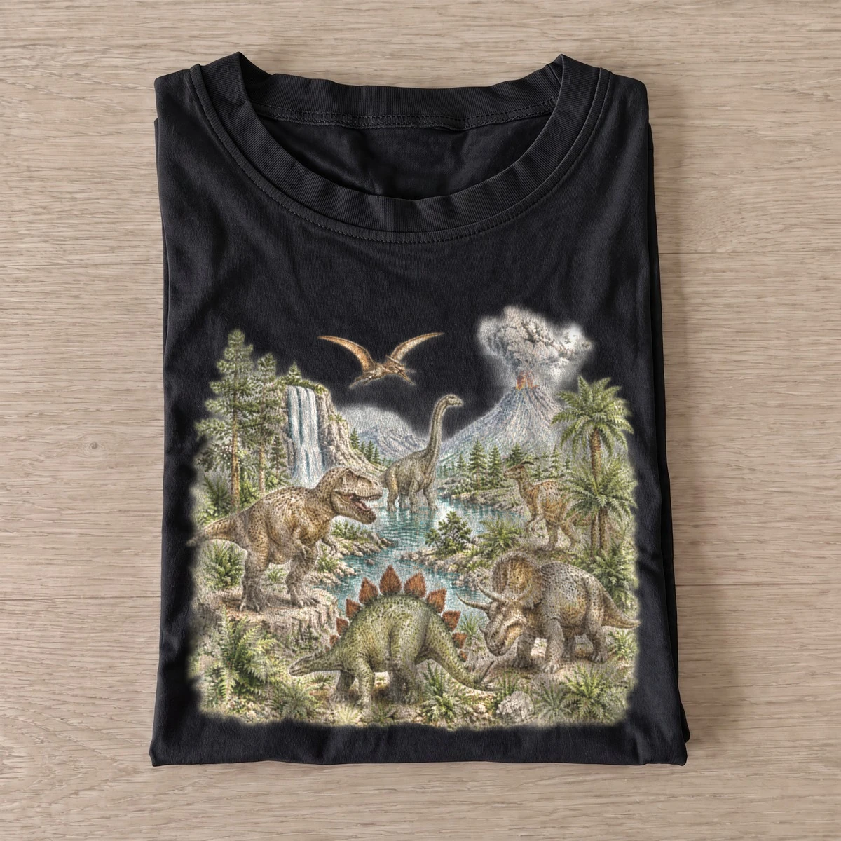 Prehistoric river dinosaur t shirt black20prehistoric river.webp