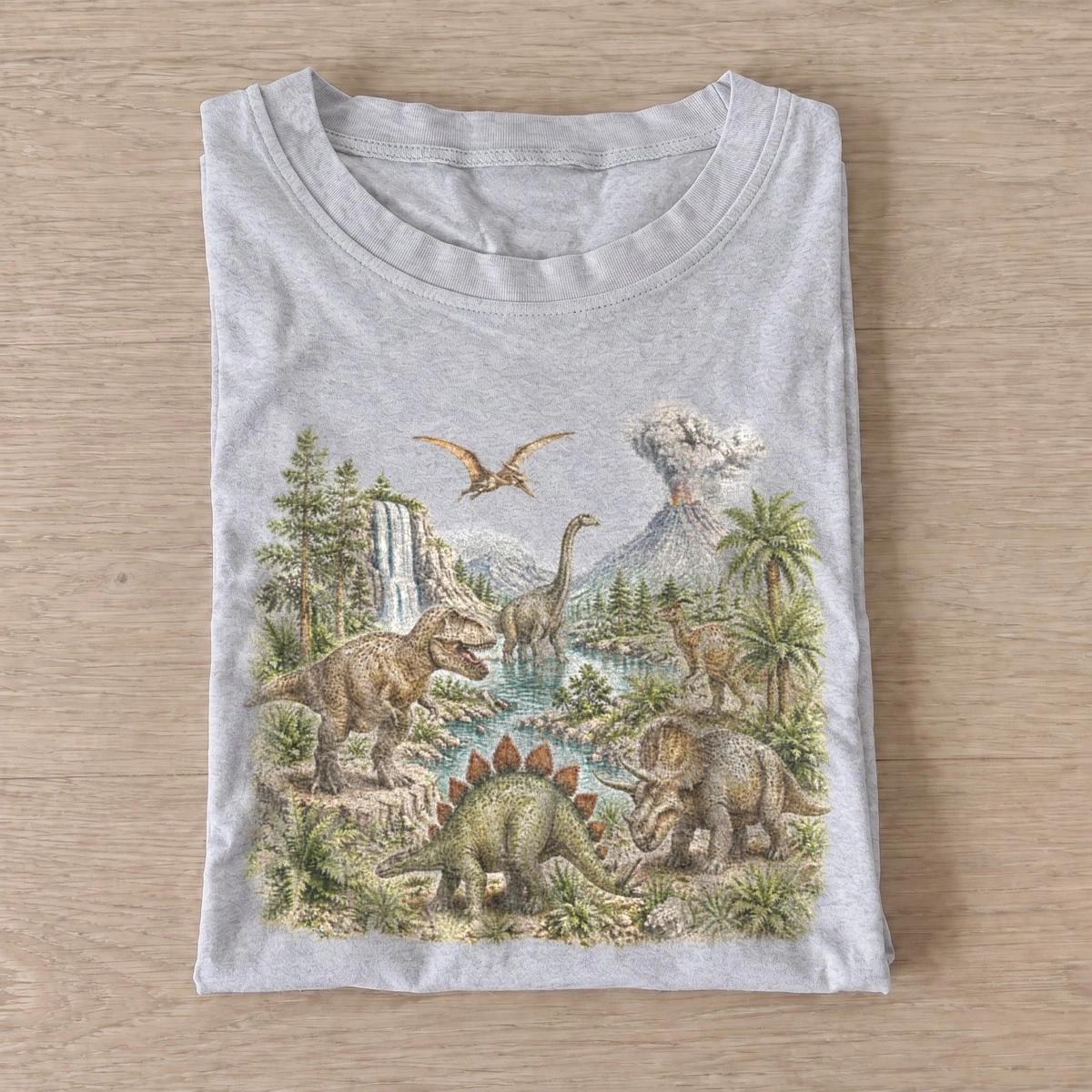 Prehistoric river dinosaur t shirt gray20prehistoric river.webp