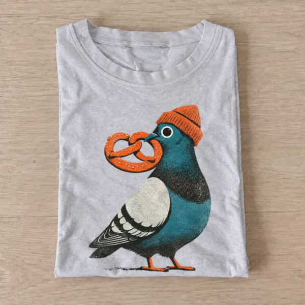 Pretzel pigeon graphic t shirt gray20pretzel pigeon.webp