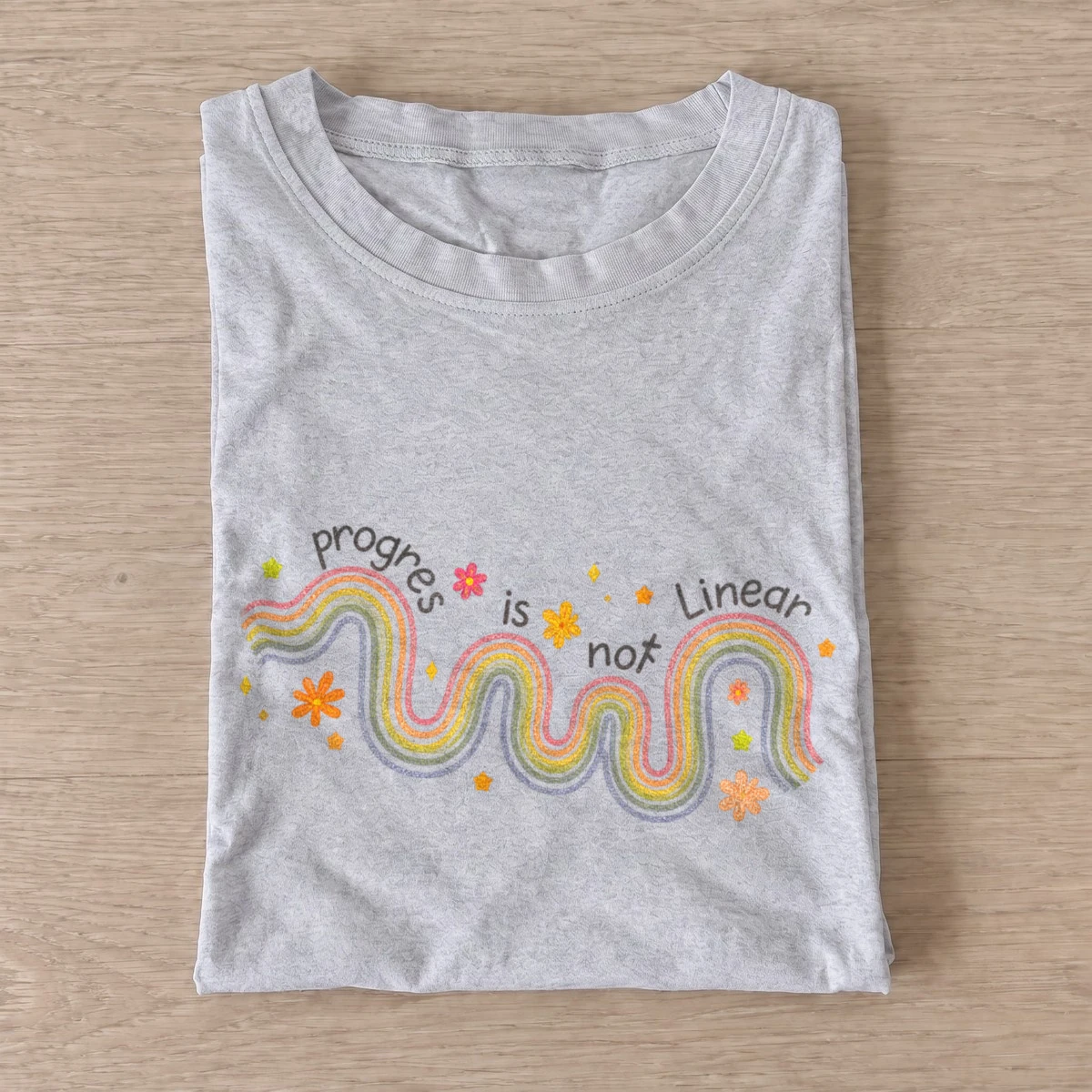 Progress is not linear graphic t shirt gray20progress not linear.webp