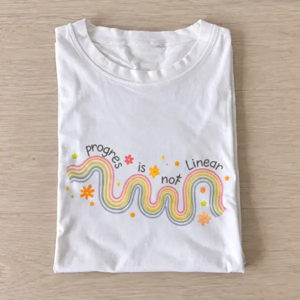 Progress is not linear graphic t shirt white20progress not linear.webp
