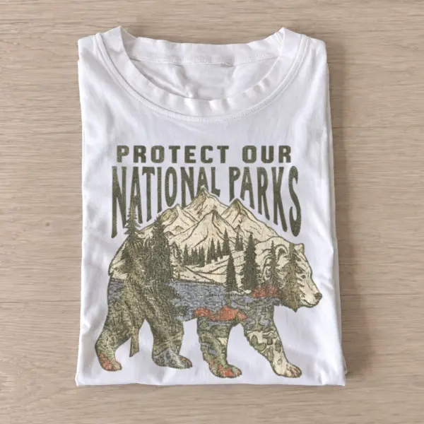 Protect our national parks bear t shirt white20protect parks bear.webp