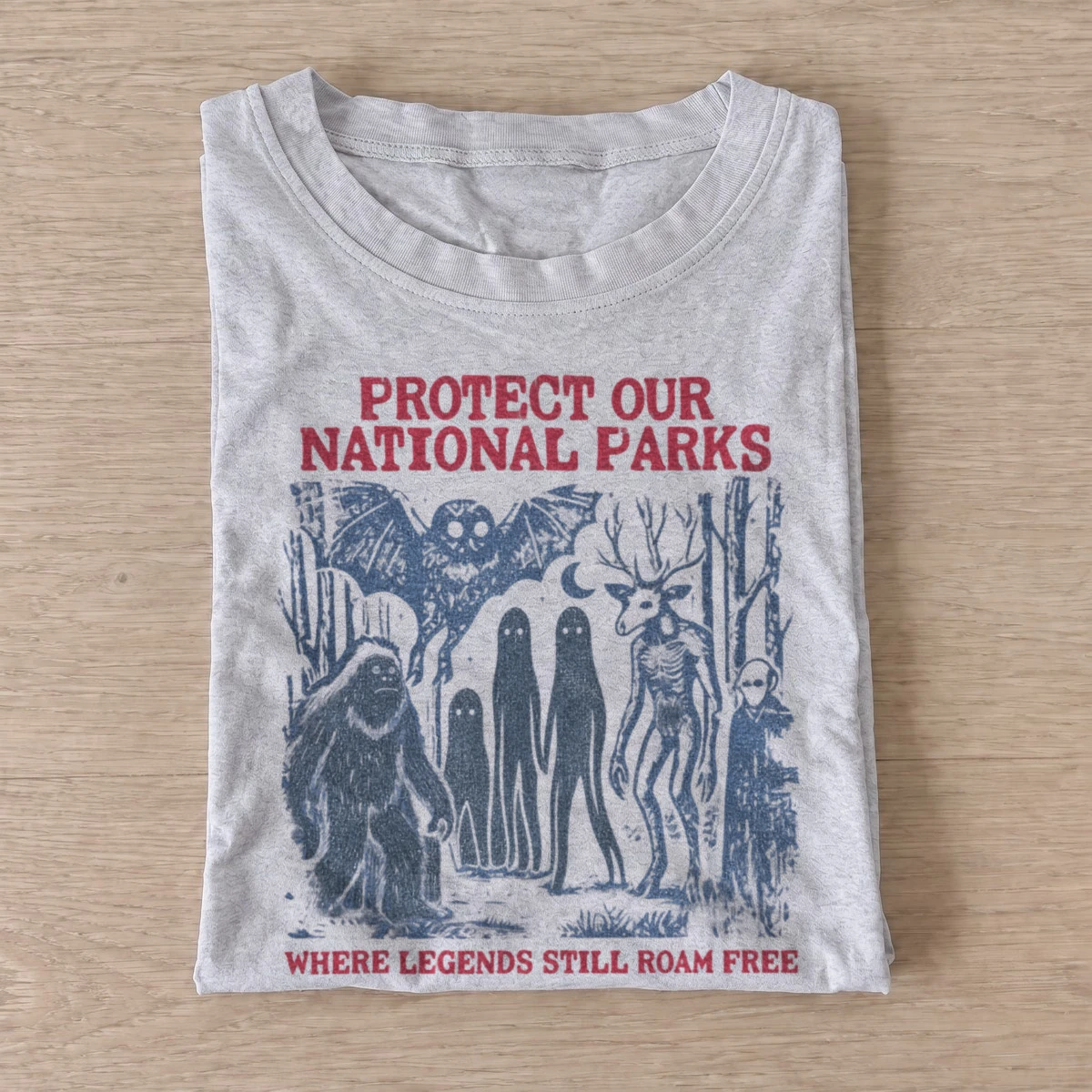 Protect our national parks cryptids t shirt gray20protect parks cryptids blue.webp