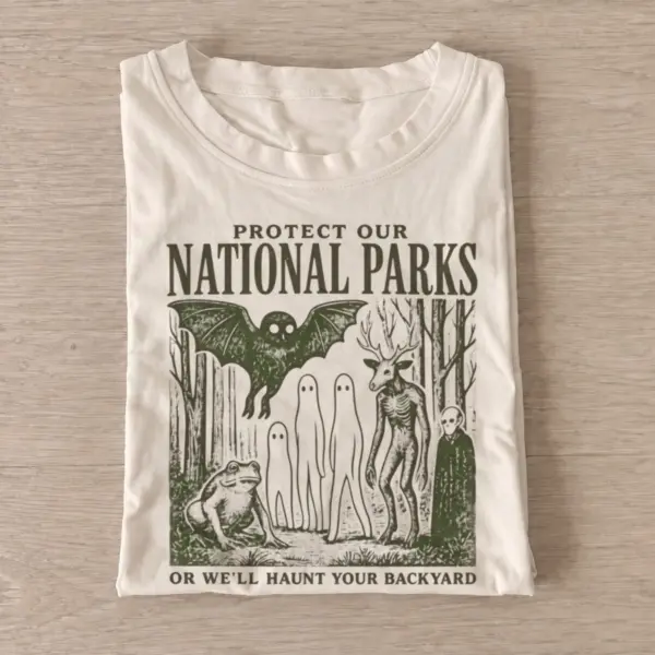 Protect our national parks cryptids t shirt sand20protect parks cryptids green.webp